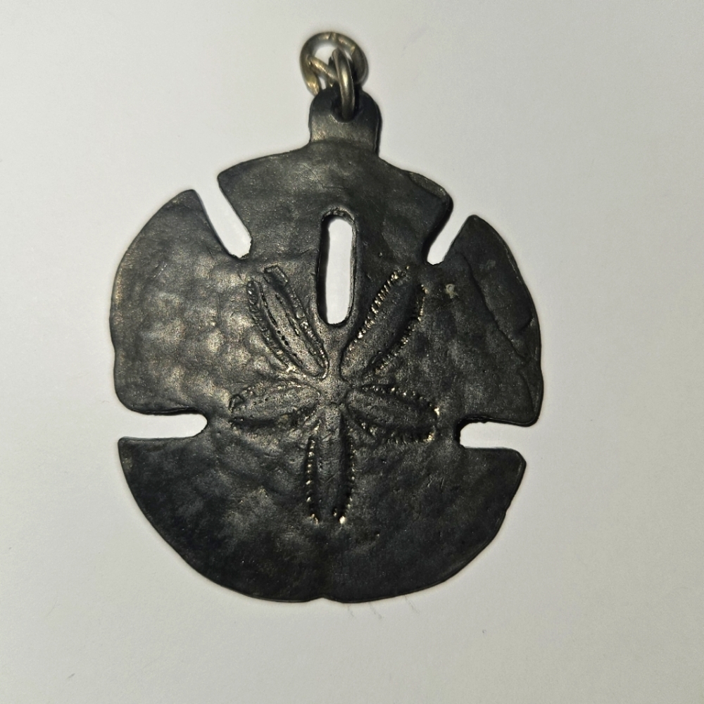 Sand Dollar PendantSignedMetzke Pewter Beach summer jewlery